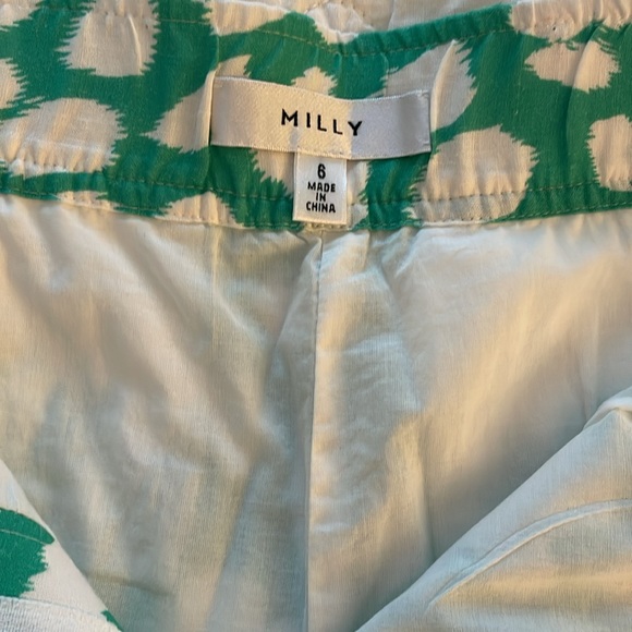 Milly green and white shorts, 5” inseam, zip front - Picture 4 of 5